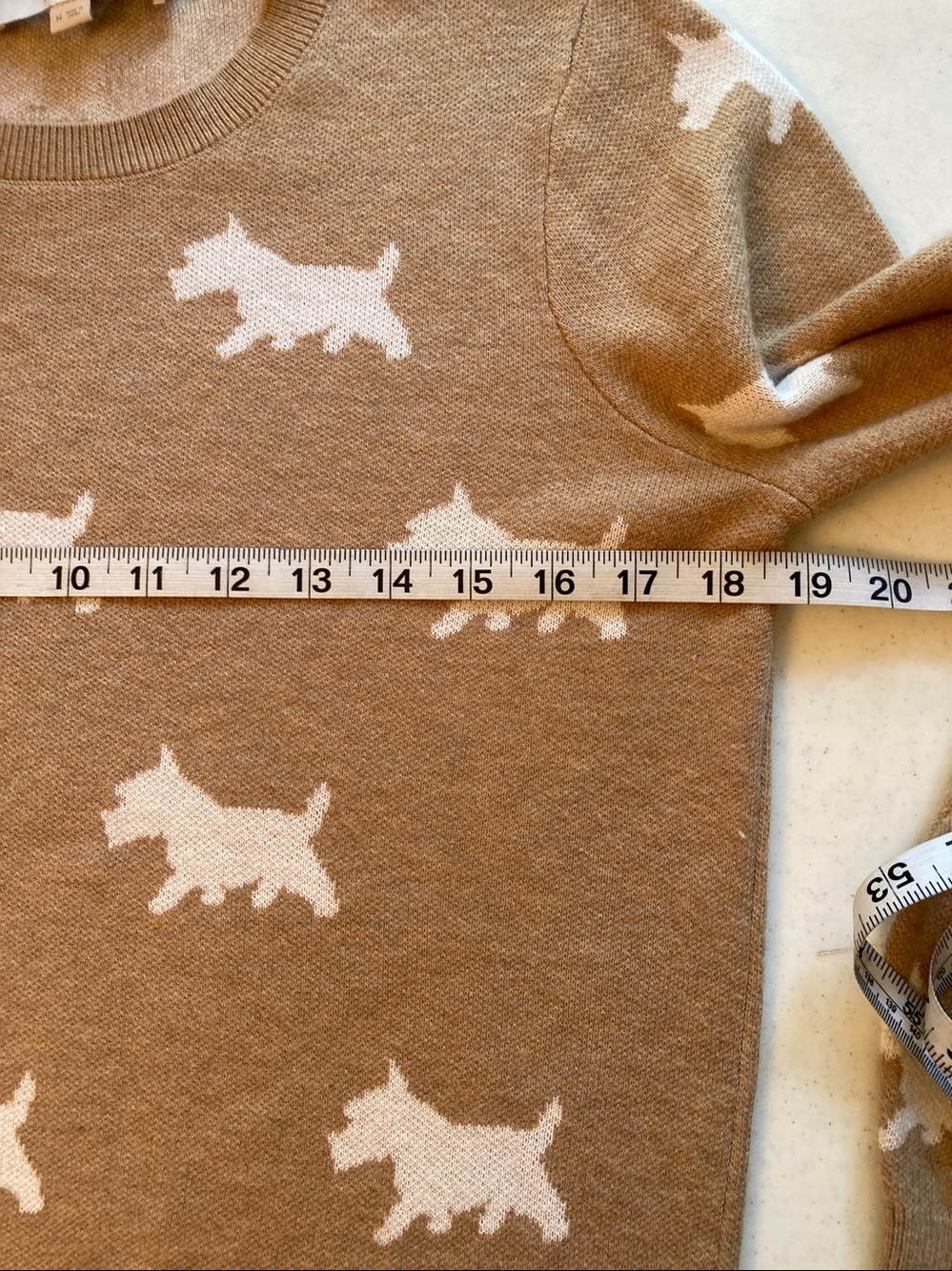 LOFT Tan Sweater with White Terrier Dog Motif - Picture 5 of 6